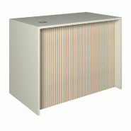 Comptoir blanc et Vertigo T01 MDF naturel et blanc mat avec tiroir 120x70x90cm