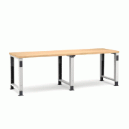Établi plateau bois L.2500 mm et pieds réglables NOVALP