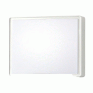 Fabas Luce Plafonnier Carré Oban Ip65 En Polycarbonate Blanc Pour Extérieur Et Intérieur, Douille E27 2 X 30 W Max, Indice De Protection Élevé, C