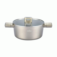 Faitout 28x8,5cm avec couvercle tous feux dont induction Speiez Castle Collection Champagne  SH-SCC28CH usage non-intensif Swiss Haus - 5407011642048
