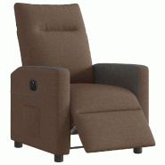 Fauteuil inclinable électrique Marron Tissu Modèle Yervella - 8721158644114