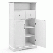 Helloshop26 - Armoire autoportante rangement avec 60 x 30 x 108 cm nombreux espaces de rangement design élégant en mdf blanc 20_0010200 - blanc mét