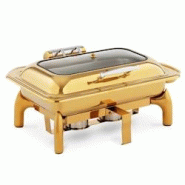 Helloshop26 - Chafing dish GN 1/1 9 litres 2 bruleurs à pâte avec hublot acier inoxydable verre trempé doré 14_0008572 - 3000221171951 Helloshop26 - Chafing dish GN 1/1 9 litres 2 bruleurs à pâte avec hublot acier inoxydable verre trempé doré 14_0008572 - 3000221171951