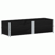 Helloshop26 - Jardinière bac lit surélevé plantes fleurs terrasse jardin 150 x 50 cm bois massif de pin noir 02_0037440 - noir métal 3000217850891