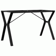 Helloshop26 - Pieds de table à manger cadre en Y 120 x 60 x 73 cm installation facile style industriel en acier noir 02_0047261 - noir acier 30002346