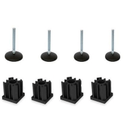 Pied en zinc M10x90 avec 100mm, base + inserts 40x40x1,5mm -Set of 4 Pied en zinc M10x90 avec 100mm, base + inserts 40x40x1,5mm -Set of 4