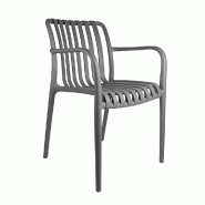 Pack 4 chaises empilables Supra-tek polypropylène 58x56x81cm gris