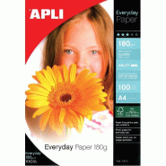 Pochette 100 feuilles A4 180g - papier photo Everyday - blanc - spécial grandes impressions photo