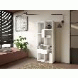 SKRAUT HOME - ÉTAGèRE BIBLIOTHèQUE, ÉTAGèRE DE RANGEMENT, 162X67X31CM, SALON, BUREAU, BLANC