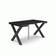 SKRAUT HOME Table console extensible, 140, Pour 6 personnes, Pieds bois massif, Noir - noir Bois manufacturé 164_41
