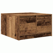 VidaXL Table basse avec tiroirs vieux bois 70,5x70x40 cm Modèle Concorde Plus - 3328415