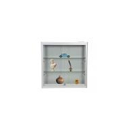 Vitrine murale LED en verre - Gris alu ou noir - Réf. 2228418 - robuste et éclairage orientable_1