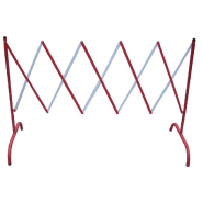 Barrière de chantier extensible en acier rouge/blanc 2,3m - VISO - bar001rb - 535316 Barrière de chantier extensible en acier rouge/blanc 2,3m - VISO - bar001rb - 535316