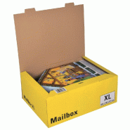 Boîte colis poste fermeture languettes 460x335x175mm jaune