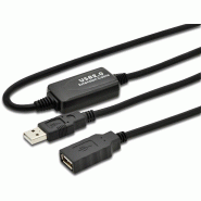 Câble d'extension USB 2.0 actif DIGITUS 10 m noir - DA-73100-1