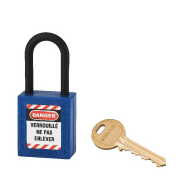Cadenas de consignation loto lockout tagout 38 mm anse nylon ø 6 bleu