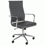 CLP Chaise de bureau Canby similicuir Gris - gris polyester 325090 CLP Chaise de bureau Canby similicuir Gris - gris polyester 325090