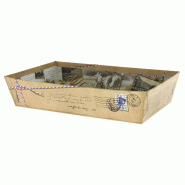 Corbeille carton rectangle Cottage 33x20 - Corbeille carton rectangle Cottage 33x20 -