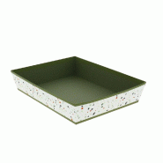 Corbeille carton rectangle "Terrazzo" kaki 33x20x7cm - par 30