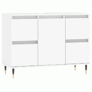 Helloshop26 - Armoire de salle de bain avec 4 tiroirs moderne 80 x 33 x 60 cm en bois d'ingénierie blanc 02_0049071 - blanc Bois massif 3000235632592