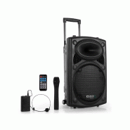 Ibiza Sound Système Actif Amplifié Batterie 1600W PORT15 VHF Sonorisation karaoké Musiciens DJ USB Bluetooth Mobile + Pieds - 3701123941030