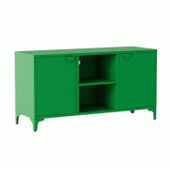 Oviala Business Buffet moderne 2 portes L120 cm en métal vert - vert acier 113987
