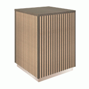 Podium haut Vertigo T01 MDF naturel et noyer foncé 45x45x60cm
