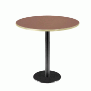 RestooTab - Table Rome Ø80cm rosso jaipur fenix chants couleur laiton - rouge Bois manufacturé TB-ROM-R80M-ROSS.J-LAI