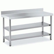 Table Inox de Travail DISTFORM Premium avec Dosseret et 2 étagères - Profondeur 500 mm - 1200_0