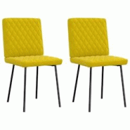 VidaXL Chaises à Manger Lot De 2 Jaune Velours - jaune 4101110 VidaXL Chaises à Manger Lot De 2 Jaune Velours - jaune 4101110