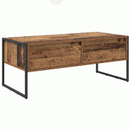 VidaXL Table basse Bois Ancien 100 x 46 x 40 cm Bois d'ingénierie Modèle Helios Premium - 886448