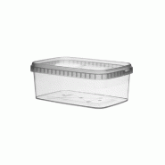 Barquette transparente avec couvercle inviolable 1200cc 19,2x12,6x7,3cm par 117