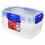 Boîtes alimentaires rectangulaires Klip It Plus 2,2L (lot de 3) | Sistema - CH257