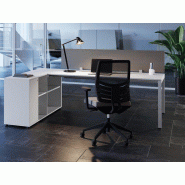 Bureau d'angle Pop Easy - Armoire avec porte et tiroirs à serrure - H74 - Dimensions: 120/140/160/180 x 80 cm Bureau d'angle Pop Easy - Armoire avec porte et tiroirs à serrure - H74 - Dimensions: 120/140/160/180 x 80 cm