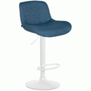 CLP Tabouret de bar Solon blanc Bleu/Tissu - bleu textile 326114 CLP Tabouret de bar Solon blanc Bleu/Tissu - bleu textile 326114
