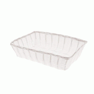 Corbeille polypro tressé rectangle "Dordogne" blanc 33x22x8cm - par 20