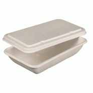 Couvercle pour barquette Quantum réf 38689 bagasse blanche - par 600