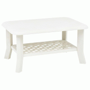 Décoshop26 - Table basse d'extérieur design classique 90 x 60 x 46 cm Plastique blanc DEC038032 - blanc 3000263601652