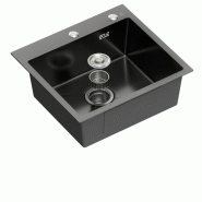 Évier sous plan en acier inoxydable noir 175 x 500 x 450 mm | Gasfrit - noir APK_GFYL2