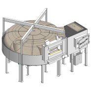 Four à pain rotatif à sole tournante avec foyer latéral, cuit au feu de bois idéal pour la boulangerie - Surface utile: 3,14 m² - FBOULR2000FL