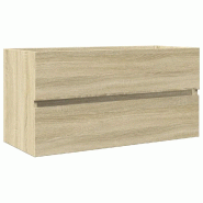 Helloshop26 - Armoire d'évier murale gain de place design moderne salle de bain 90 x 38 x 45 cm en bois d'ingénierie chêne sonoma 02_0049702 - Bois