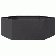 Helloshop26 - Jardinière bac lit surélevé plantes fleurs terrasse jardin hexagone 138 x 120 x 45 cm acier noir 02_0038638 - 3000217877577 Helloshop26 - Jardinière bac lit surélevé plantes fleurs terrasse jardin hexagone 138 x 120 x 45 cm acier noir 02_0038638 - 3000217877577