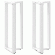 Helloshop26 - Lot de 2 pieds de table de bar en forme de T 40 x 35 x 110 cm fonctionnels modernes en acier blanc 02_0057358 - blanc acier 300024124227