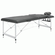 Helloshop26 - Table de massage 2 zones cadre en Inox 186 x 68 cm anthracite 02_0001797 - aluminium 3000088831531