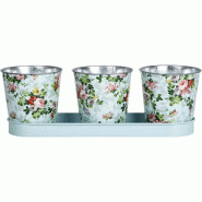 Jardinière 3 pots Roses Esschert Design - vert 8714982136108