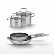 Lot Poêles 28/32 cm Elo Profi Therm Platinum et Faitouts 16/20 cm - gris inox 3176239953060