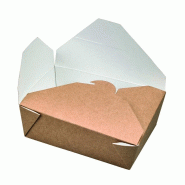 Nvase Ecolomique - 50Pcs - Boite repas carton kraft  170x170x80mm 1450ml - marron en carton NVS210BIO1000K
