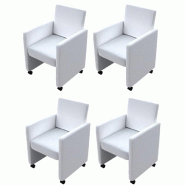 VidaXL Chaises à manger lot de 4 blanc similicuir Modèle Orléane - 160185