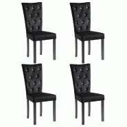 VidaXL Chaises à manger lot de 4 Noir Velours Modèle Vega Line - 246487