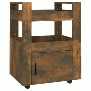 VidaXL Chariot de cuisine Chêne fumé 60x45x80 cm Bois d'ingénierie - marron Bois manufacturé 816829